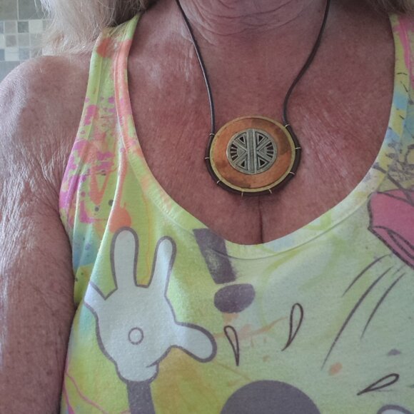 Silpada Bronze, sterling silver and leather necklace - Picture 3 of 3